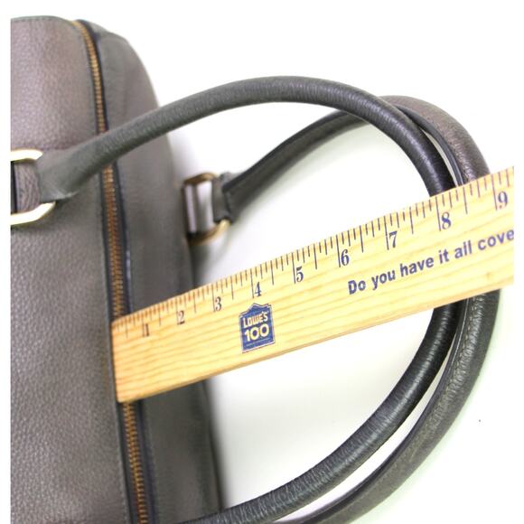 ROOMY Mulberry MUSHROOM GRAY GENUINE LEATHER ZIP TOP SHOULDER BAG HANDBAG PURSE - Picture 12 of 16